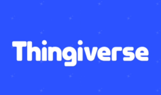 Blue background with text Thingiverse