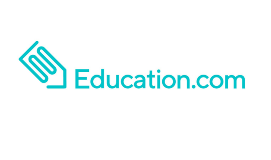 Turquoise Education.com logo. Features a stylized pencil shape on the left and the website name in clean, modern lettering on the right, on a white background.