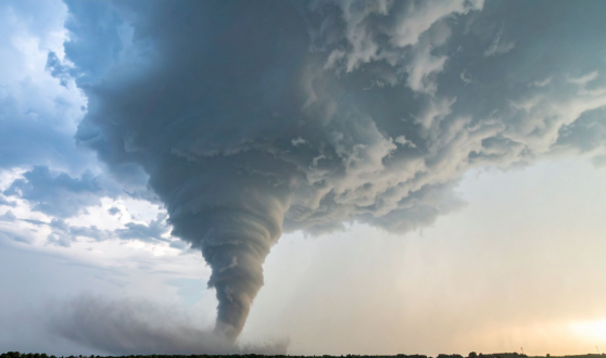 Tornado over a field
