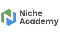 Blue and green hexagon logo with a white N in the center and text: Niche Academy